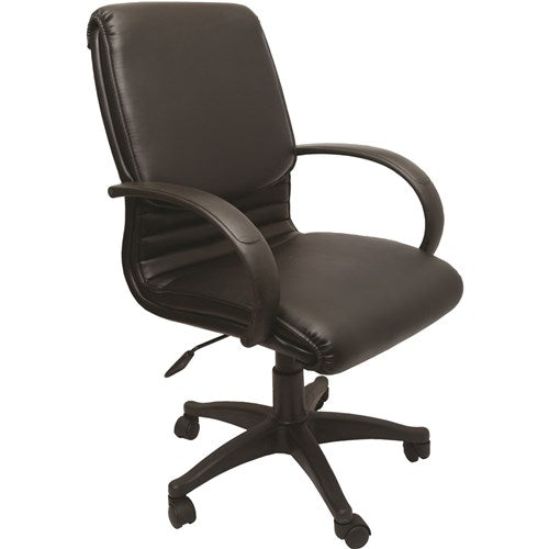 Rapidline CL610 Executive Medium Back Chair Padded Black PU