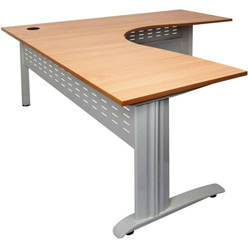 Rapidline Rapid Span Corner Workstation 1800/1800W x 700D x 730mmH Beech/Silver