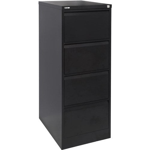 Rapidline Go Vertical Filing Cabinet 4 Drawer 460W x 620D x 1321mmH Black Ripple