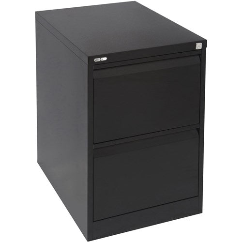 Rapidline Go Vertical Filing Cabinet 2 Drawer 460W x 620D x 705mmH Black Ripple | Better Office