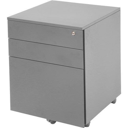 Rapidline Go Steel Mobile Pedestal 2 Drawer 1 File 460W x 472D x 610mmH Silver