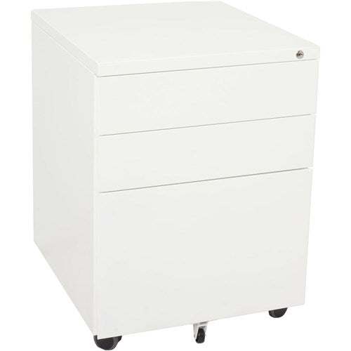 Rapidline Go Steel Mobile Pedestal 2 Drawer 1 File 460W x 472D x 610mmH White