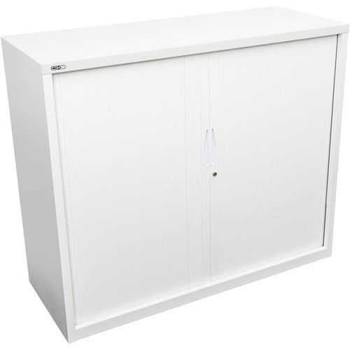 Rapidline Go Tambour Door Cupboard No Shelves Included 1200W x 473D x 1200mmH White