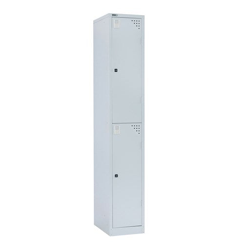 Rapidline Go Locker 2 Door 380W x 455D x 1830mmH Silver Grey