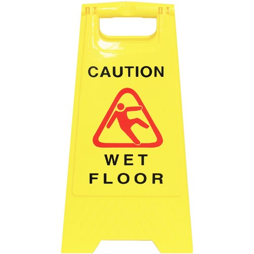 Cleanlink A-Frame Safety Sign Wet Floor 320W x 310D x 650mmH Yellow