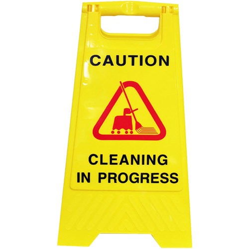 Cleanlink A-Frame Safety Sign Cleaning In Progress 320W x 310D x 650mmH Yellow