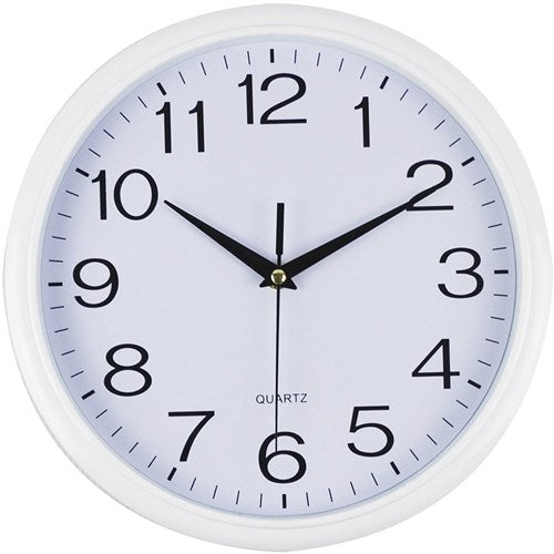Italplast Wall Clock 30cm Round With Large Numbers White Frame White Face | Better Office