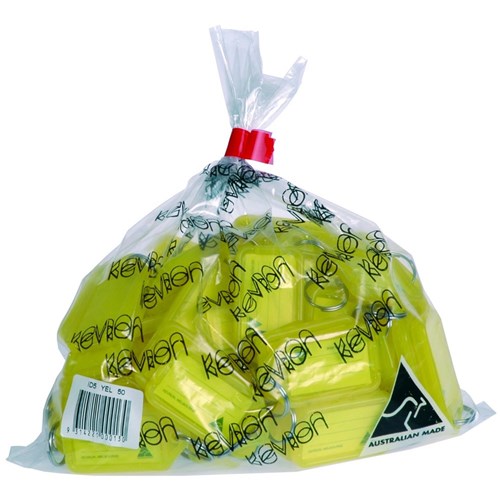 Kevron ID5 Key Tags 56 x 30mm Yellow Bag Of 50