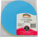 CRAFT PAPER RAINBOW CIRCLES 100'S MATT D/SIDED 180MM