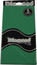 Sp- Tissue Paper Diamond 500x750mm 17gsm Hunter Green 5 Shts (PK12)