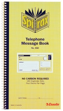 TELEPHONE MESSAGE BOOK SPIRAX 550 C/LESS