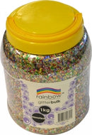 Glitter Rainbow Bulk 1kg Jar Assorted