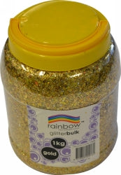 GLITTER RAINBOW BULK 1KG JAR GOLD