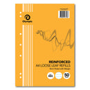 Loose Leaf Reinforced Refills Olympic A4 8mm Ruled 50 Leaf