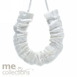 WEDDING CHARM ME HORSESHOE W/FLORAL ROSETTE IVORY