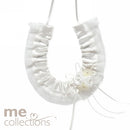 WEDDING CHARM ME HORSESHOE W/FLOWER CLUSTERS IVORY
