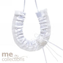WEDDING CHARM ME HORSESHOE W/FLOWER CLUSTERS WHITE