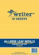 Sp- Loose Leaf Reinforced Refills Writer A4 Plain Unruled Pk50 (CTN40)
