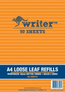 Sp- Loose Leaf Reinforced Refills Writer A4 18mm Dotted Thirds Pk50 (CTN40)