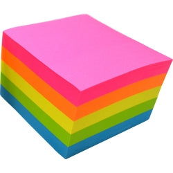 STICKY NOTES MY CRAFT RAINBOW 76X76MM FLURO ASST 500SHTS