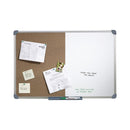 Sp- Whiteboard Quartet 600x900mm Penrite Combo White/Cork Aluminium Frame