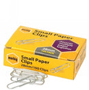 PAPER CLIPS MARBIG 28MM SMALL ROUND CHROME PK100 BX10