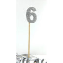 CANDLE ALPEN LONG STICK SILVER GLITTER NO.6