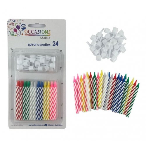 CANDLE ALPEN BIRTHDAY PK24 WITH HOLDERS