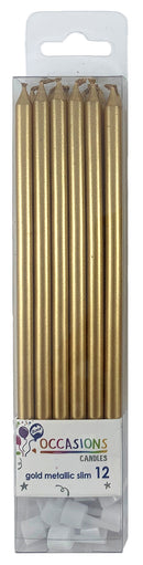 Candle Alpen Slim 120mm Gold Pk12