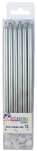 Candle Alpen Slim 120mm Silver Pk12