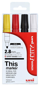 Marker Paint Uni Px204 Medium Tip Asst Pk4