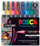Marker Uni Posca Paint Pc3m Fine Bullet Tip Asst Wlt8