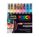 Marker Uni Posca Paint Pc3m Fine Bullet Tip Asst Soft Colours Wlt8