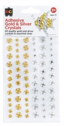 Sp- Adhesive Crystals Ec Gold & Silver Pk60