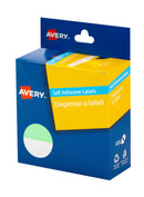 Label Avery 24mm Dispenser Round Mint/White Bx300