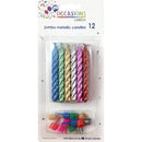 ALPEN CANDLES JUMBO METALLIC WITH HOLDERS P12