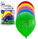 Balloons Alpen 25cm Happy B'Day Asst 20'S