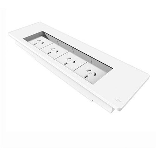 Rapidline Table Surface Mounted Flip Box 4 GPO White