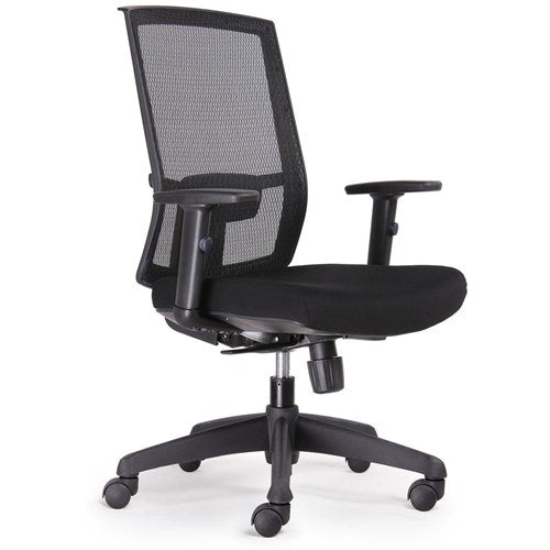 Rapidline Kal Task Chair High Mesh Black Back With Arms Black Fabric Seat