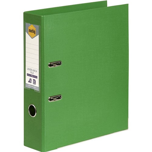 Marbig Linen PE Lever Arch Binder A4 75mm Green