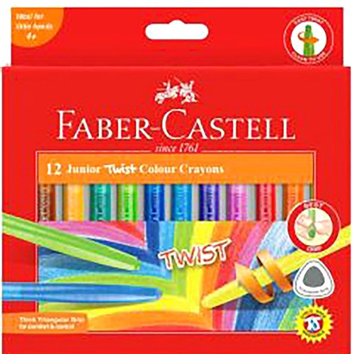 Faber-Castell Junior Twist Crayons Assorted Pack of 12