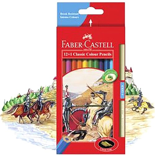 Faber-Castell Classic Colour Pencils Assorted Including 1 Gold Pencil Pack of 12