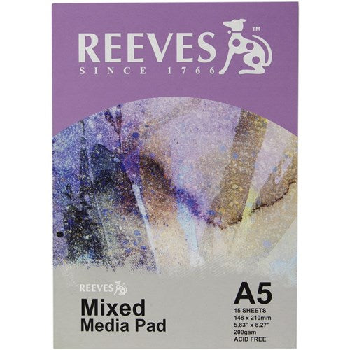 Reeves Mixed Media Pad A5 200gsm 15 Sheet