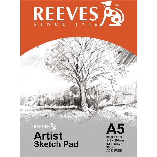 Reeves Artist Sketch Pad A5 90gsm 30 Sheet