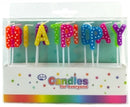 CANDLE ALPEN HAPPY BIRTHDAY BRIGHT POLKADOTS