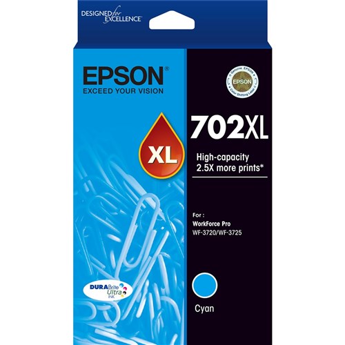 Epson 702XL DURABrite Ultra Ink Cartridge High Yield Cyan | Better Office