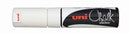 MARKER CHALK UNI 8MM CHISEL TIP WHITE