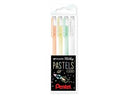 Sp- Gel Pen Pentel 0.8mm K1084 Ast1 Hybrid Milky Org/Yell/Grn/Wht Wlt4