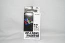 LABEL CASIO 12MM BLACK ON WHITE XR12WE