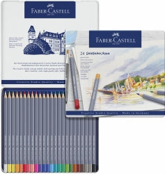 PENCIL COLOURED FABER-CASTELL GOLDFABER AQUA WATERCOLOUR TIN OF 24